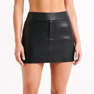 Meshki Black Faux Leather Mini Skirt